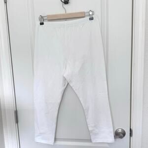 J. Jill White Pima Capri Leggings Women’s Size Medium 94% Supima Cotton Stretch